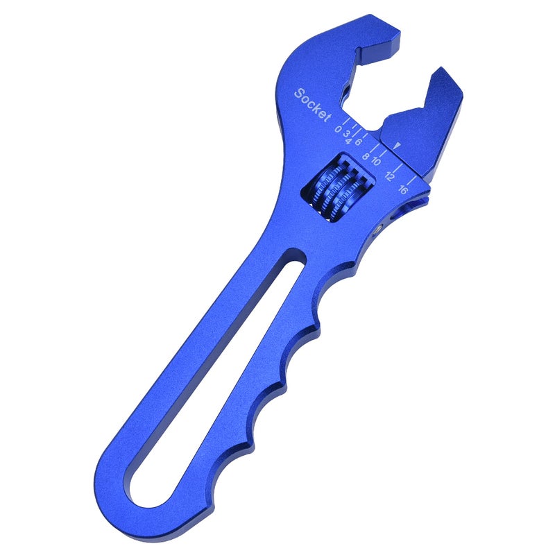EVIL ENERGY AN Hose Fitting Adjustable Wrench Spanner Lightweight Aluminum 3AN-16AN Blue - Image 1